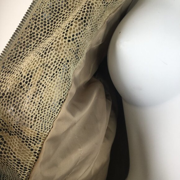 Alfani Snake Embossed Tan Leather Jacket Size L - Picture 4 of 7